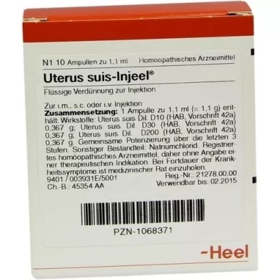 UTERUS SUIS Fiale Injeel, 10 pz