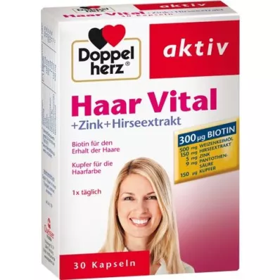 DOPPELHERZ Capsule Hair Vital + Zinco + Estratto di Miglio, 30 pz