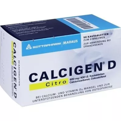 CALCIGEN D Citro 600 mg/400 UI compresse masticabili, 50 pz