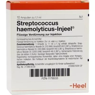 STREPTOCOCCUS HAEMOLYTICUS Fiale Injeel, 10 pz STREPTOCOCCUS HAEMOLYTICUS Fiale Injeel, 10 pz