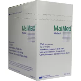 VLIESKOMPRESSEN 10x10 cm sterile 6 volte, 25X2 pz