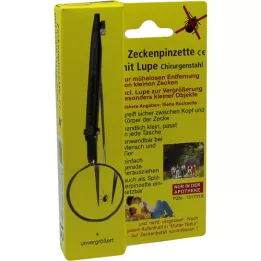 ZECKENPINZETTE Acciaio chirurgico con lente dingrandimento, 1 pezzo