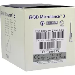 BD MICROLANCE 3 cannule speciali 27 G 1/2 0,4x13 mm, 100 pezzi