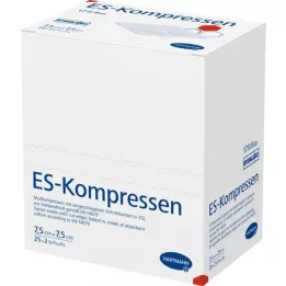 ES-KOMPRESSEN sterile 7,5x7,5 cm 8 volte, 25X2 pz