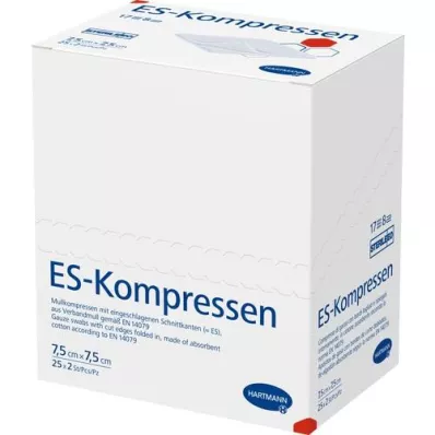 ES-KOMPRESSEN sterile 7,5x7,5 cm 8 volte, 25X2 pz ES-KOMPRESSEN sterile 7,5x7,5 cm 8 volte, 25X2 pz