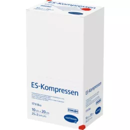 ES-KOMPRESSEN sterile 10x20 cm 8 volte, 25X2 pz