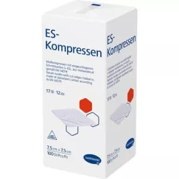 ES-KOMPRESSEN non sterile 7,5x7,5 cm 12 volte, 100 pz