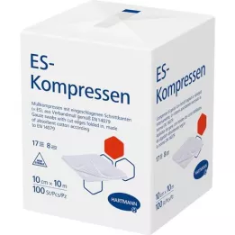 ES-KOMPRESSEN non sterile 10x10 cm 8 volte, 100 pz