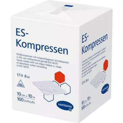 ES-KOMPRESSEN non sterile 10x10 cm 8 volte, 100 pz ES-KOMPRESSEN non sterile 10x10 cm 8 volte, 100 pz