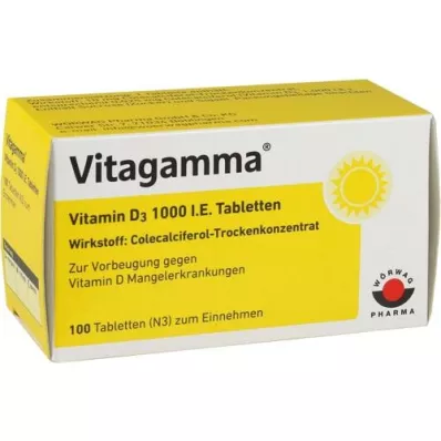 VITAGAMMA Vitamina D3 compresse da 1.000 UI, 100 pezzi VITAGAMMA Vitamina D3 compresse da 1.000 UI, 100 pezzi