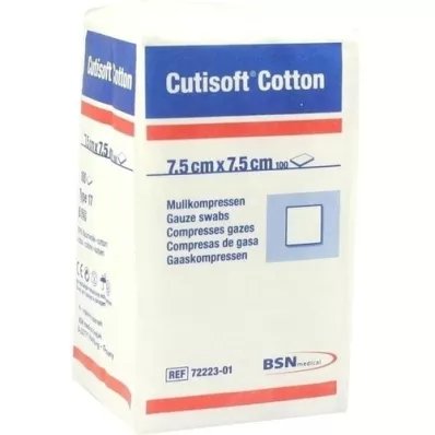 CUTISOFT Compr. cotone 7,5x7,5 cm non sterile, 100 pz