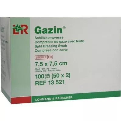 GAZIN Compresse fessurate 7,5x7,5 cm sterili 8 pieghe, 50x2 pezzi