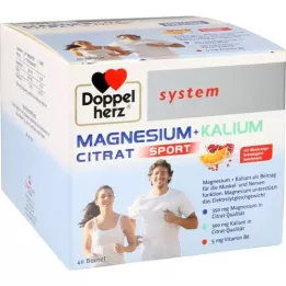 DOPPELHERZ Sistema citrato di magnesio + potassio granulato, 40 pezzi