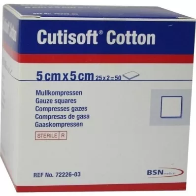 CUTISOFT Cotone compr.5x5 cm sterile, 25X2 pz