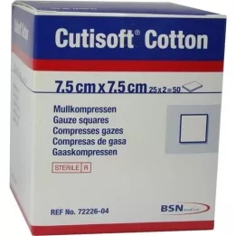 CUTISOFT Compr. cotone 7,5x7,5 cm sterile, 25X2 pz