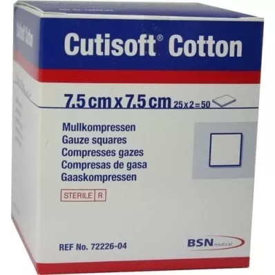 CUTISOFT Compr. cotone 7,5x7,5 cm sterile, 25X2 pz CUTISOFT Compr. cotone 7,5x7,5 cm sterile, 25X2 pz