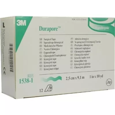 DURAPORE Rotolo di cerotto in seta 2,5 cmx9,1 m, 12 pezzi
