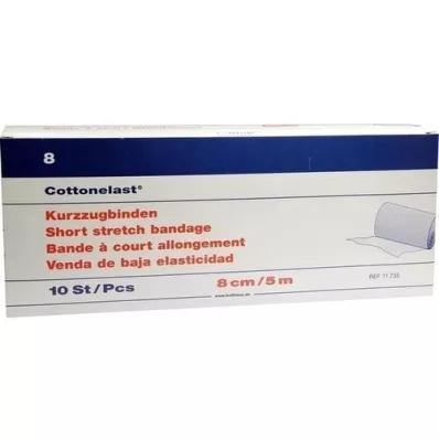 KURZZUGBINDE Cottonelast 8 cmx5 mt, 10 pz