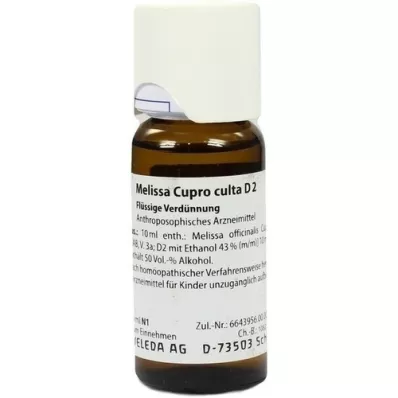 MELISSA CUPRO culta D 2 Diluizione, 50 ml MELISSA CUPRO culta D 2 Diluizione, 50 ml