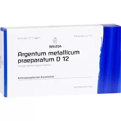 ARGENTUM METALLICUM praeparatum D 12 fiale, 8 pz ARGENTUM METALLICUM praeparatum D 12 fiale, 8 pz