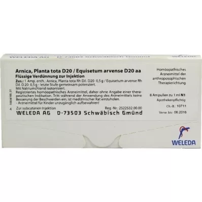 ARNICA PLANTA totale D 20/Equisetum arv.D 20 aa Amp., 8X1 ml
