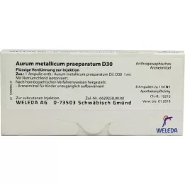 AURUM METALLICUM PRAEPARATUM D 30 fiale, 8 pz
