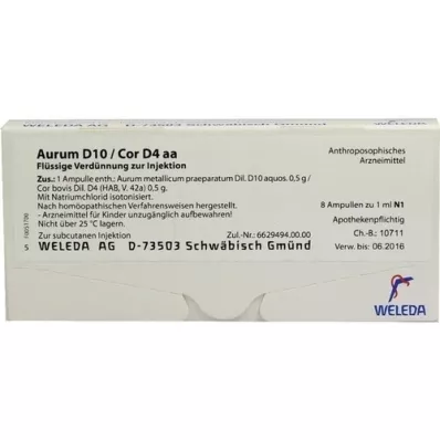 AURUM D 10/Cor D 4 aa fiale, 8X1 ml