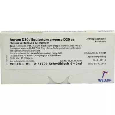 AURUM D 30/Equisetum arvense D 20 aa fiale, 8X1 ml
