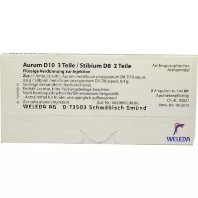 AURUM D 10/Stibium D 8 fiale, 8X1 ml