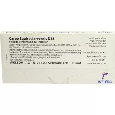 CARBO EQUISETI arvensis D 15 fiale, 8X1 ml CARBO EQUISETI arvensis D 15 fiale, 8X1 ml