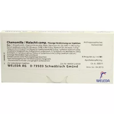 CHAMOMILLA/MALACHIT comp. fiale, 8X1 ml CHAMOMILLA/MALACHIT comp. fiale, 8X1 ml