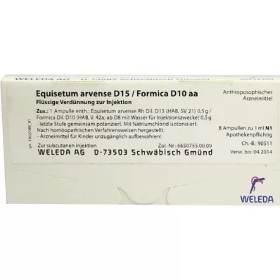 EQUISETUM ARVENSE Fiale D 15/Formica D 10 aa, 8X1 ml EQUISETUM ARVENSE Fiale D 15/Formica D 10 aa, 8X1 ml