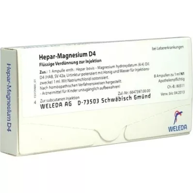 HEPAR MAGNESIUM D 4 fiale, 8 pz HEPAR MAGNESIUM D 4 fiale, 8 pz