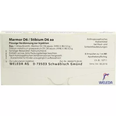 MARMOR Fiale D 6/Stibium D 6 aa, 8X1 ml