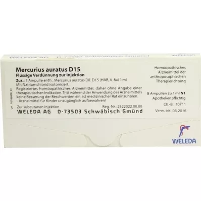 MERCURIUS AURATUS D 15 fiale, 8X1 ml MERCURIUS AURATUS D 15 fiale, 8X1 ml