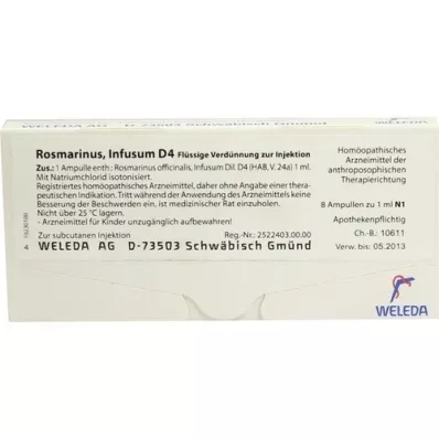 ROSMARINUS D 4 fiale, 8X1 ml ROSMARINUS D 4 fiale, 8X1 ml