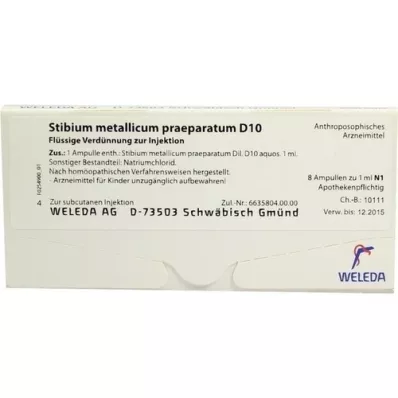 STIBIUM METALLICUM PRAEPARATUM D 10 fiale, 8X1 ml