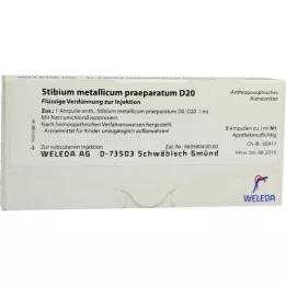 STIBIUM METALLICUM PRAEPARATUM D 20 fiale, 8X1 ml