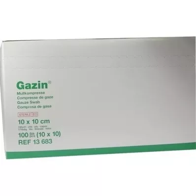 GAZIN Garza comp. 10x10 cm sterile 16 pieghe, 10x10 pezzi GAZIN Garza comp. 10x10 cm sterile 16 pieghe, 10x10 pezzi