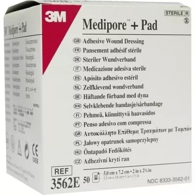 MEDIPORE Medicazione sterile per ferite Plus Pad 3562E, 50 pz MEDIPORE Medicazione sterile per ferite Plus Pad 3562E, 50 pz