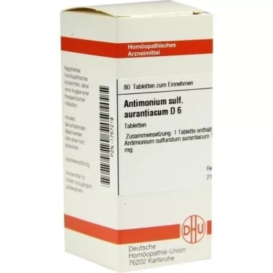 ANTIMONIUM SULFURATUM aurantiacum D 6 compresse, 80 pz ANTIMONIUM SULFURATUM aurantiacum D 6 compresse, 80 pz