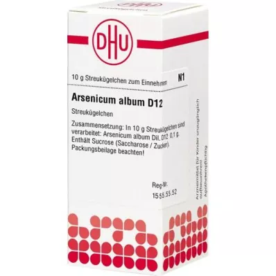 ARSENICUM ALBUM D 12 globuli, 10 g ARSENICUM ALBUM D 12 globuli, 10 g