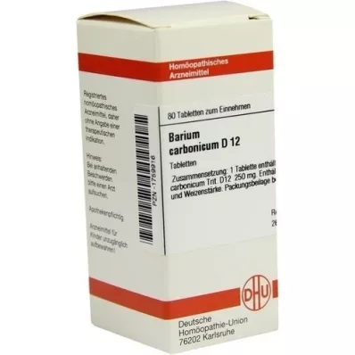 BARIUM CARBONICUM D 12 compresse, 80 pz BARIUM CARBONICUM D 12 compresse, 80 pz