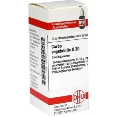 CARBO VEGETABILIS D 30 globuli, 10 g