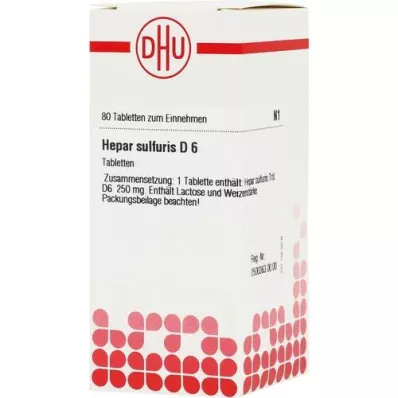 HEPAR SULFURIS D 6 compresse, 80 pz HEPAR SULFURIS D 6 compresse, 80 pz
