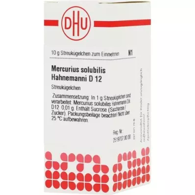 MERCURIUS SOLUBILIS Hahnemanni D 12 globuli, 10 g