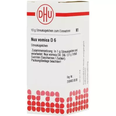 NUX VOMICA D 6 globuli, 10 g
