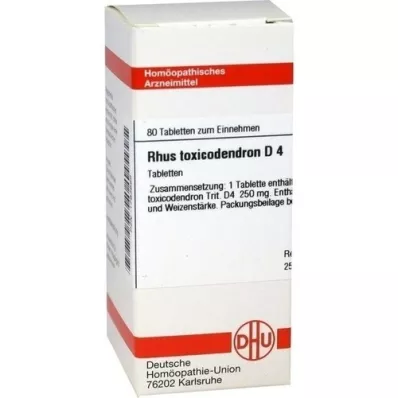 RHUS TOXICODENDRON D 4 compresse, 80 pz RHUS TOXICODENDRON D 4 compresse, 80 pz