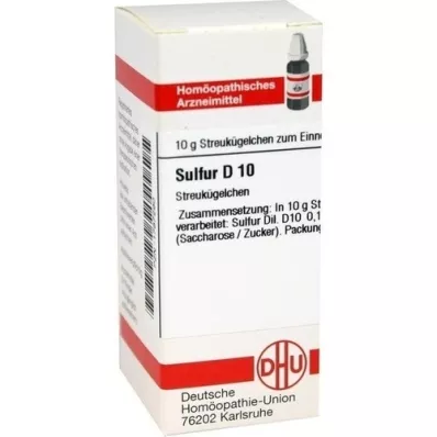 SULFUR D 10 globuli, 10 g