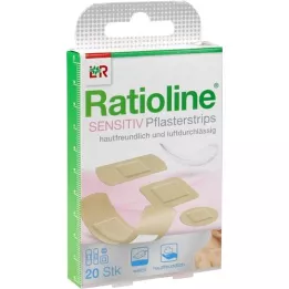 RATIOLINE strisce di cerotto sensibile in 4 misure, 20 pezzi